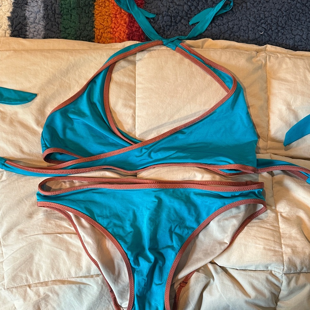 Victoria's Secret Cream and Brown Bikini Bottom